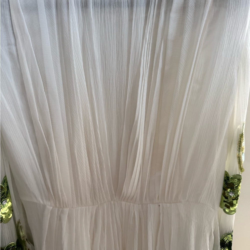 Valentino White Maxi Dress with Green Details - Picture 5 of 12
